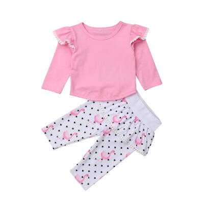 

Toddler Clothing Set Casual Baby Girls Long Sleeve T Shirt Tops Pants Outfits Kids Clothes