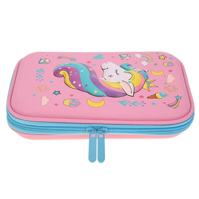 

Kids Cute Large Capacity Cartoon Horse Pencil Bags EVA Pencil Case Pink