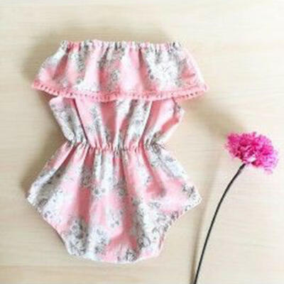 

Toddler Baby Girl Clothes Sleeveless Floral Romper Jumpsuit Outfit Sunsuit 0-24M