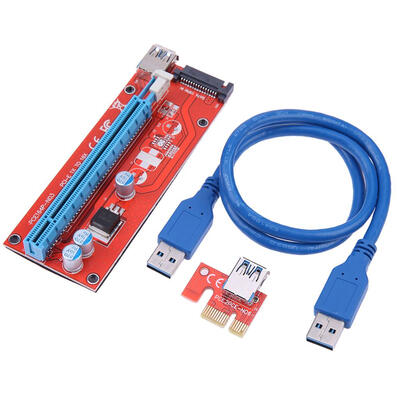 

60cm 007S PCI-E Riser 1X 16X USB30 Adapter Card Cable Wire for BTC Miner