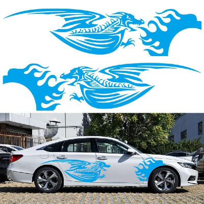 

1Pair Car Sticker Dragon Decal Side Door Stripes Sticker Racing Decals