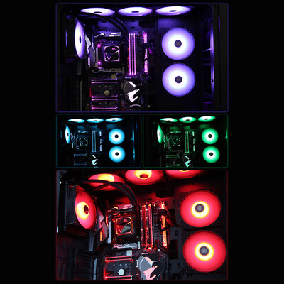 

SOPLAY RGB LED PWM Adjustable Color with Controller Computer Case Fan Cooler Radiator Hydraulic Bearing
