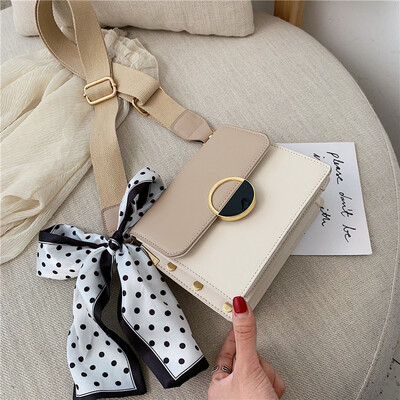 

Summer color matching broadband bag handbags new 2019 Korean version of the tide wild shoulder slung fashion scarf small square bag