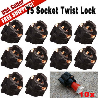 

10 x T5 Socket Twist Lock For PC74 Instrument Panel Cluster Plug Dash Light Bulb