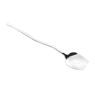 

Stainless Steel Rose Flower Spoon Long Handle Dessert Stirring Spoons