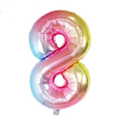 

FUNNYBUNNY Creative 40 Inch Gradient Color Digital Aluminum Balloon Birthday Wedding Decoration Birthday Balloons