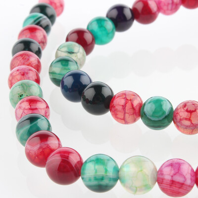 

Natural Gemstone Agate Round Bead Strands Dyed Mixed Color 6mm Hole 1mm about 63pcsstrand 1535