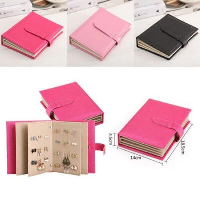 

Newest Jewelry Box Storage Organizer Case Earring Necklace Holder Book Shape