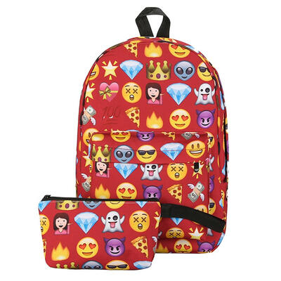 

3D Cute Smile Printing Backpack Nylon Backpacks for Teenage Travel Bag