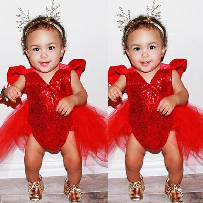 

Infant Kids Newborn Baby Girls Romper Bodysuit Jumpsuit Outfits Party Tutu Dress