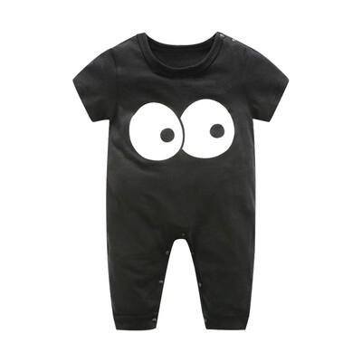 

baby Bodysuits child little monster big eyes black jersey childrens Soft Jumpsuit clothing