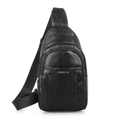 

Men Crossbody Messenger Shoulder Bags PU Leather Vintage Casual Chest Pack