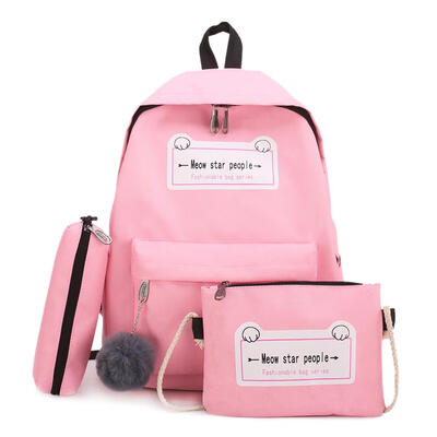 

4pcsset Letter Print Canvas Women Shoulder Satchel Bags Pen Bags Backpacks