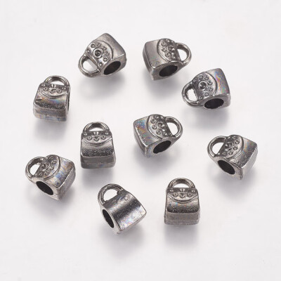 

Metal Alloy European Beads Large Hole Beads Lead Free & Cadmium Free & Nickel Free Bag Gunmetal about 12mm long 9mm wide