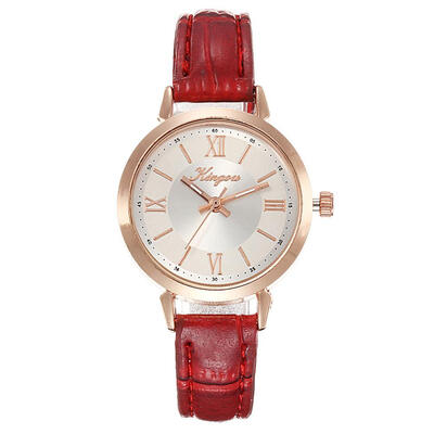 

Fashion Womens Watches Leather Strap Business Ladies Quartz Wristwatch Scale Rose Gold Disc Clock Relogio Feminino