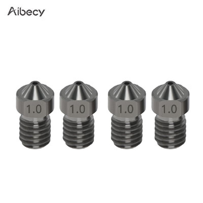 

Aibecy 4pcs Hardened Steel Nozzles V6 Nozzles 10mm for 175mm filament for 3D Printer Parts