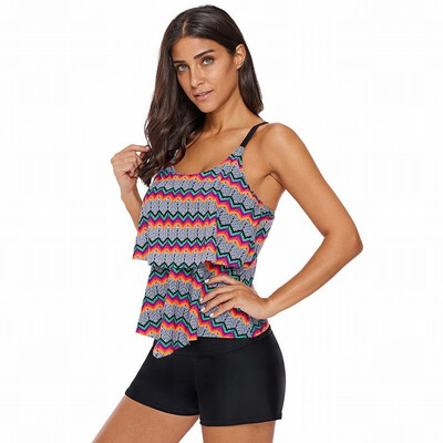 

Printed ruffled multi-layer Swimwear single piece swimsuit