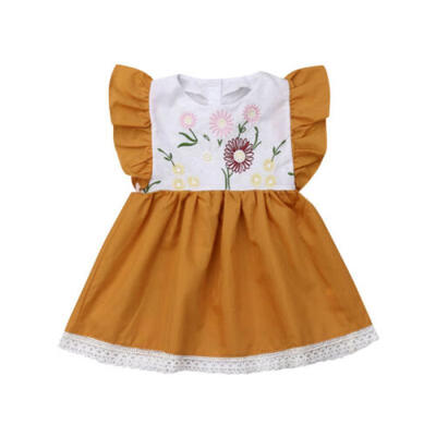

Baby Girls Kids Vintage Lace Dress Xmas Party Wedding Flower Girl Princess Dress