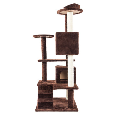 

Dark Brown Cat Scratching Post Tree Gym House Condo Furniture Scratcher Pole