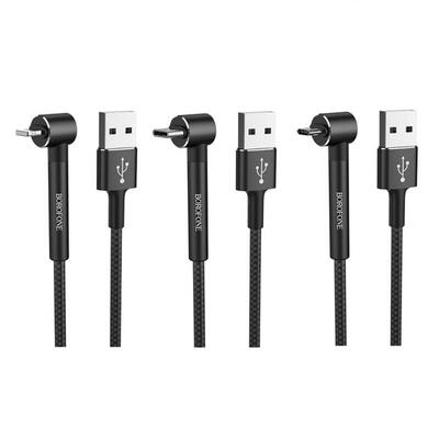 

Borofone BU6 Braided Fast Charging Charger Cable With USB Type-C Cable Lightning Cable Micro USB Cable - 12M -MICRO USB