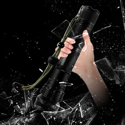 

Saidsome XHP50 LED Flashlight Super Power Zoomable Hunting Torch 5 Modes Cool White Light flashlight lamp