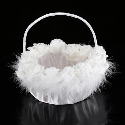 

Greensen Romantic Wedding Flower Candy Lace Basket with Rhinestone Decor Wedding Supplies