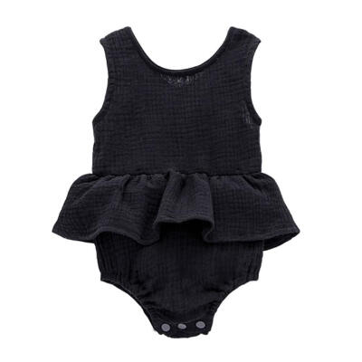 

Baby Girl Cute Ruffle Solid Color Romper Sleeveless O-Neck Summer Jumpsuit