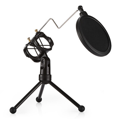 

PS - 3 Desktop Microphone Holder Bracket with Double Pop Filter Stand