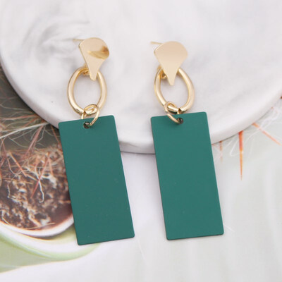 

EK537 New Fashion Metal Painted Waterdrop Heart Pendant Earrings for Women Handmade Sweet Wedding Jewelry Christmas Gift