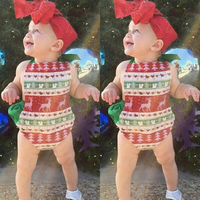 

Christmas Newborn Baby Girls Romper Bodysuit Jumpsuit Outfits Sunsuit Clothes