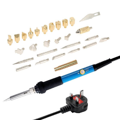 

28PCS 60W Electric Adjustable Temperature Welding Soldering Iron Kit Carving Pyrography Tool Wood Embossing Burning Soldering Pen