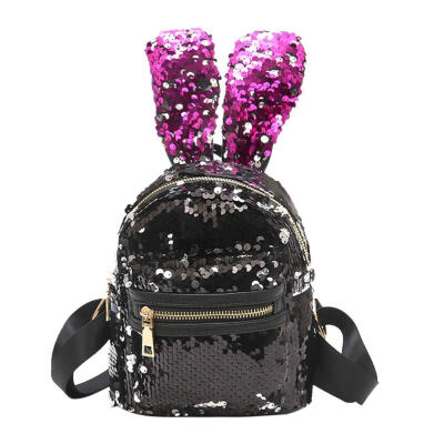 

Mini Shining Sequins Backpack Rabbit Ear Shoulder Bags for Women Baby Girls