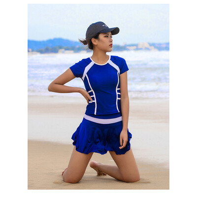 

Saidsome Women Sleeve UV Sun Protection UPF 50 Rash Guard Top 2 Piece Swimsuit Set diving suit diving water diving mask