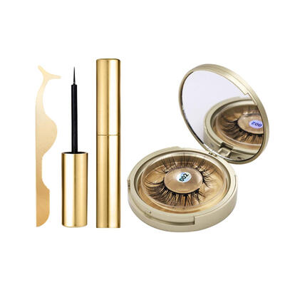

Magnetic Liquid Eyeliner Set Long Lasting False Eyelashes with Tweezers