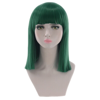 

Gobestart Short Straight Heat Resistant Synthetic Hair Gray Nature Black Womens
