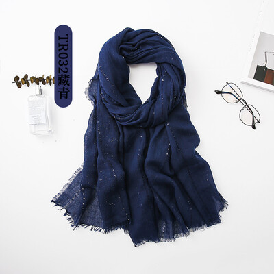 

New original single export plaid cotton&linen scarf sequins decorative scarves sunscreen shawl shawl wholesale MSL023