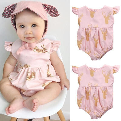 

Toddler Baby Girl Bunny Deer Romper Jumpsuit Bodysuit Oufits Sunsuit One-pieces