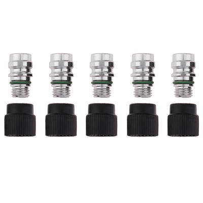 

5pcs High Side AC Service Charge Port Ball Valve Cores with Caps for GM VW