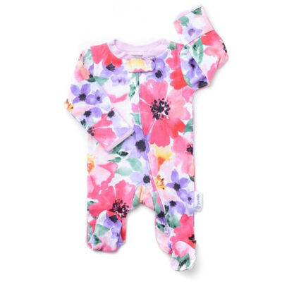 

US Boutique Newborn Baby Girl Flower Zipper Romper Jumpsuit Outfit Clothes 0-24M