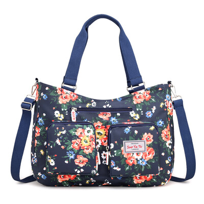 

High-capacity large waterproof nylon bag printing Joker canvas bag womens shoulder Messenger bag fashion