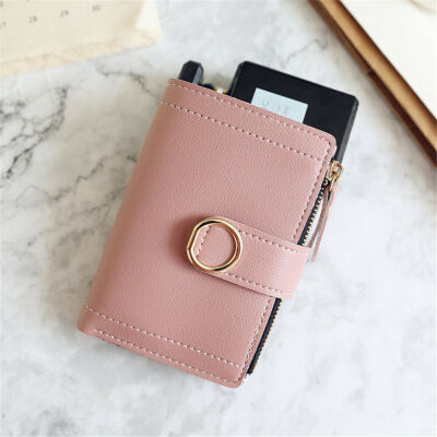 

2019 New Style Hot Fashion Women Lady PU Leather Zipper Clutch Wallet Short Solid Hasp Holder Purse MinI Wallets