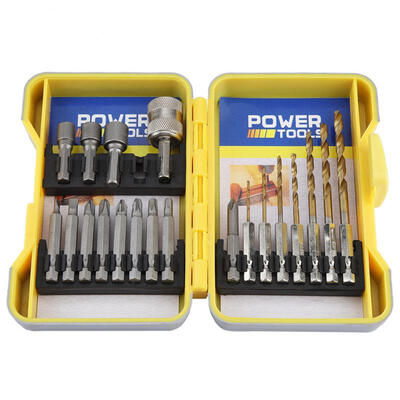 

Greensen 20pc Hex Shank Twist Drill Bit&Magnetic Socket Screwdriver Bit Set