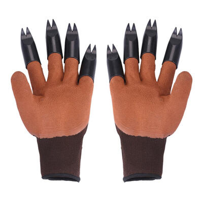 

1 Pair Garden Gloves 8 Hand Claw Fingertip ABS Plastic Gloves for Household