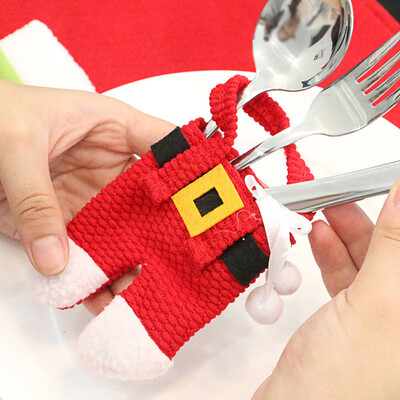 

6Pcs Christmas Snowman Cutlery Tableware Holder Fork Spoon Knife Bag Cover Decor