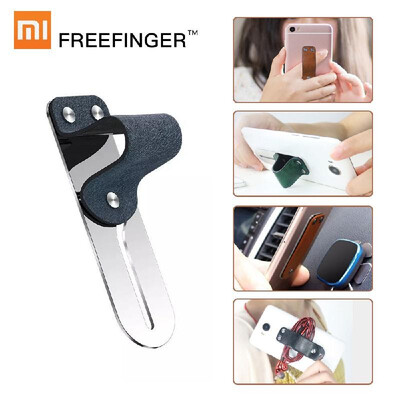 

Xiaomi Freefinger Finger Ring Holder Leather Stainless Steel Mobile Phone Grip Car Phone Mount Stand For iPhone  Max X 8 7 6 Hua