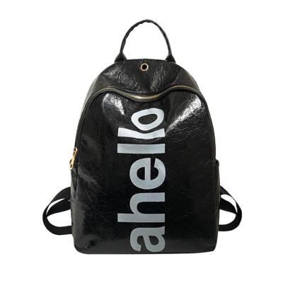 

Fashion Women Preppy Letter Print PU Backpack School Bags Shoulder Bag