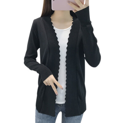 

Women Casual All-match Knitted Cardigan Long Sleeves Jacket V-neck Loose Sunscreen Top