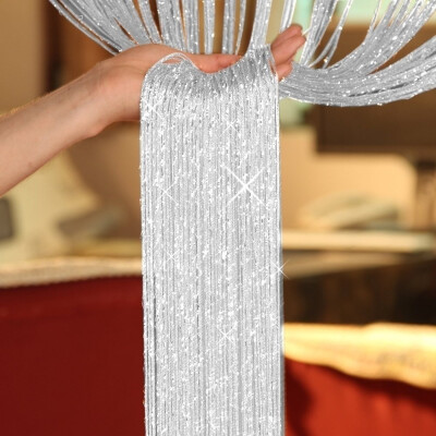 

2019 Hot sale High quality New 200cm100cm Fly Screen Fringe Tassel Curtain String Sparkle Curtains Room Divider Door Window Decor