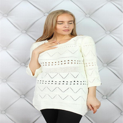 

2018 autumn new openwork pattern net color sweater ladies simple style