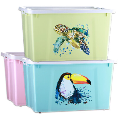 

Clear wild の wood artist series 56L three loaded extra large plastic storage box finishing box environmental thickening storage box watercolor animal models